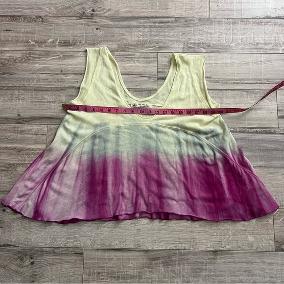 We the free top ombré yellow blue pink oversized comfy bohemian flowy tshirt - Picture 10 of 11
